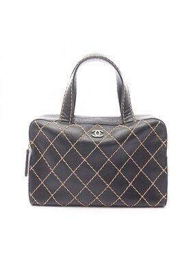 Chanel Handbag Wild Stitch Black Leather